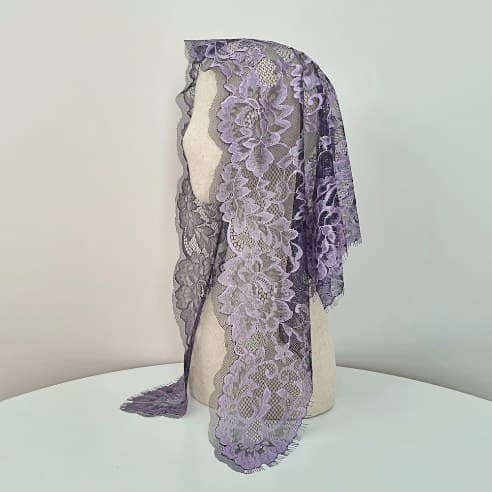 Rosaria Heather Purple chapel veil