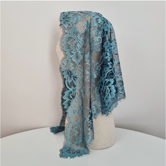 Rosaria Peacock Green chapel veil