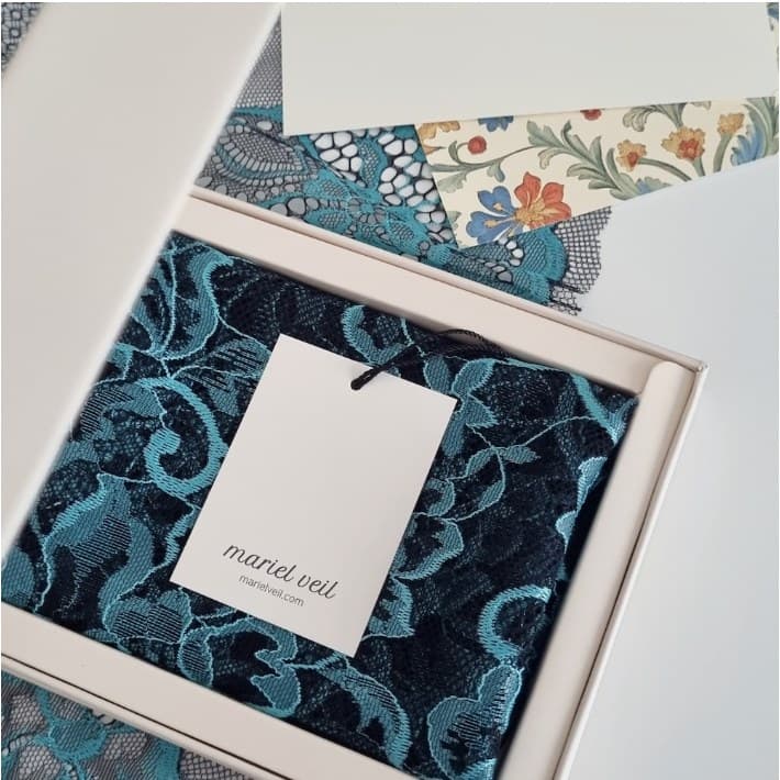 Rosaria Peacock Green chapel veil