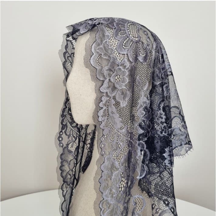 Cecilia Deep Black chapel veil