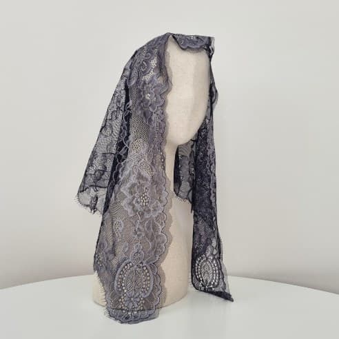 Cecilia Deep Black chapel veil