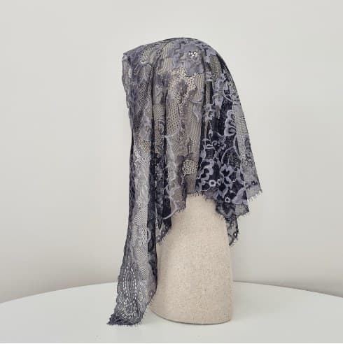 Cecilia Deep Black chapel veil