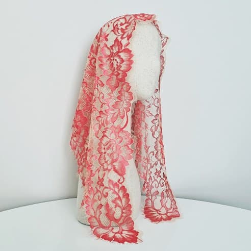Rosaria Champagne Red chapel veil