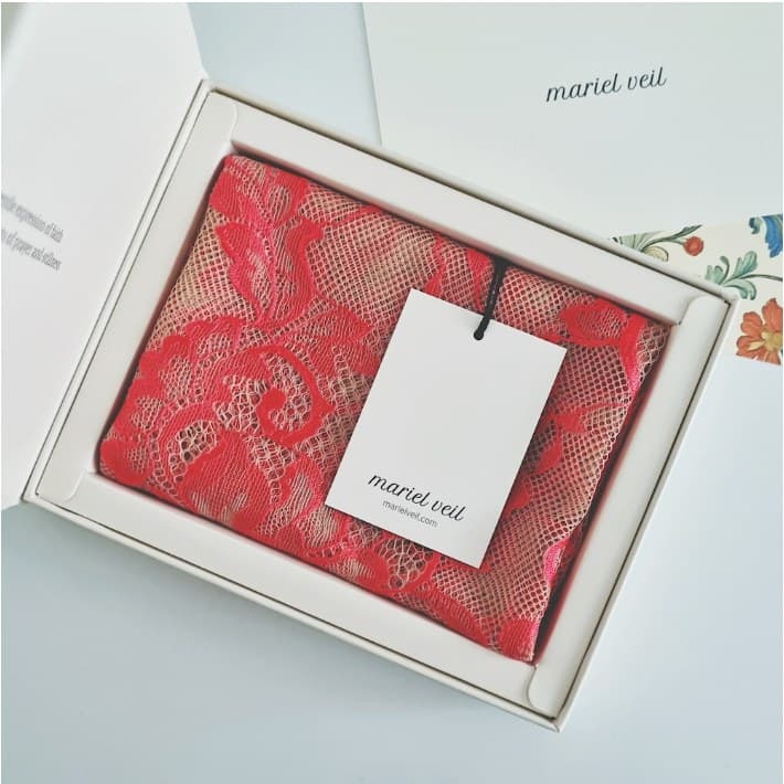 Rosaria Champagne Red chapel veil