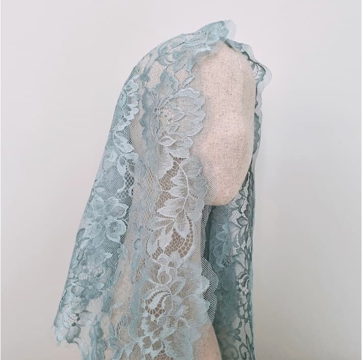 Rosaria Misty Green chapel veil