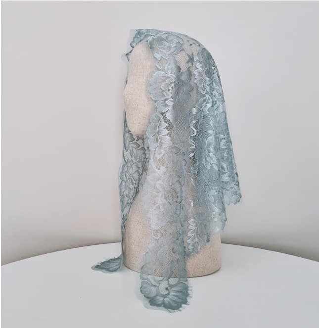 Rosaria Misty Green chapel veil