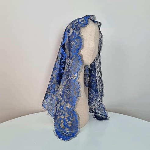 Rosaria Royal Blue chapel veil