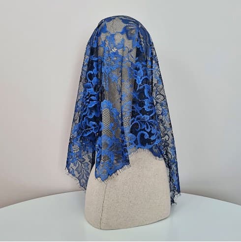 Rosaria Royal Blue chapel veil